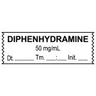 Anesthesia Tape, Diphenhydramine 50 mg/mL, Date Time Initial, 1-1/2" x 1/2"
