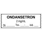 Anesthesia Tape, Ondansetron 2 mg/mL, Date Time Initial, 1-1/2" x 1/2"