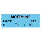 Anesthesia Tape, Morphine mg/mL, Date Time Initial, 1-1/2" x 1/2"