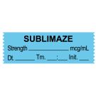 Anesthesia Tape, Sublimaze mcg/mL, Date Time Initial, 1-1/2" x 1/2"