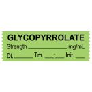 Anesthesia Tape, Glycopyrrolate mg/mL, Date Time Initial, 1-1/2" x 1/2"