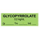 Anesthesia Tape, Glycopyrrolate 0.2 mg/mL, Date Time Initial, 1-1/2" x 1/2"