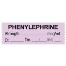 Anesthesia Tape, Phenylephrine mcg/mL, Date Time Initial, 1-1/2" x 1/2"