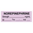 Anesthesia Tape, Norepinephrine  mg/mL, Date Time Initial, 1-1/2" x 1/2"