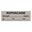 Anesthesia Tape, Ropivacaine  mg/mL, Date Time Initial, 1-1/2" x 1/2"