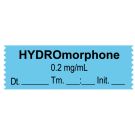 Anesthesia Tape, Hydromorphone   0.2 mg/mL, Date Time Initial, 1-1/2" x 1/2"