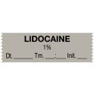 Anesthesia Tape, Lidocaine 1%, Date Time Initial, 1-1/2" x 1/2"