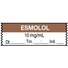 Anesthesia Tape, Esmolol 10 mg/mL,, Date Time Initial, 1-1/2" x 1/2"