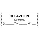 Anesthesia Tape, Cefazolin 100 mg/mL, Date Time Initial, 1-1/2" x 1/2"
