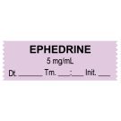 Anesthesia Tape, Ephedrine 5 mg/mL, Date Time Initial, 1-1/2" x 1/2"