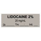 Anesthesia Tape, Lidocaine 2%  20 mg/mL, Date Time Initial, 1-1/2" x 1/2"