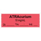 Anesthesia Tape, Atracurium 10 mg/mL, Date Time Initial, 1-1/2" x 1/2"