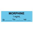 Anesthesia Tape, Morphine  1 mg/mL, Date Time Initial, 1-1/2" x 1/2"
