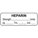 Anesthesia Label, Heparin Units  Date Time Initial, 1-1/2" x 1/2"