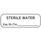 Anesthesia Label, Sterile Water, 1-1/2" x 1/2"