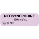 Anesthesia Label, Neosynephrine 100 mcg/mL, 1-1/2" x 1/2"