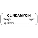 Anesthesia Label, Clindamycin mg/mL, 1-1/2" x 1/2"