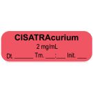 Anesthesia Label, CISATRAcurium 2 mg/mL, 1-1/2" x 1/2" 