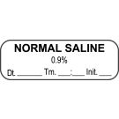 Anesthesia Label, Normal Saline 0.9% DTI 1-1/2" x 1/2"