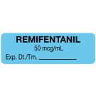 Anesthesia Label, Remifentanil 50mcg/mL, 1-1/2" x 1/2"