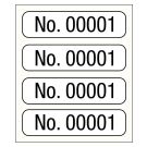 No. 00001-01000, Consecutive Number Label, 1" x 1/4"