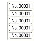 No. 00001-01000, Consecutive Number Label, 1" x 1/4"