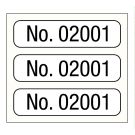 No. 02001-03000, Consecutive Number Label, 1" x 1/4"