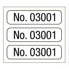 No. 03001-04000, Consecutive Number Label, 1" x 1/4"