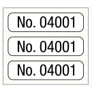 No. 04001-05000, Consecutive Number Label, 1" x 1/4"