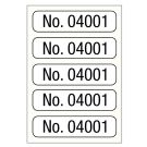No. 04001-05000, Consecutive Number Label, 1" x 1/4"