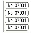 No. 07001-08000, Consecutive Number Label, 1" x 1/4"