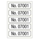 No. 07001-08000, Consecutive Number Label, 1" x 1/4"