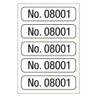 No. 08001-09000, Consecutive Number Label, 1" x 1/4"