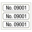No. 09001-10000, Consecutive Number Label, 1" x 1/4"