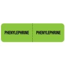 Phenylephrine, IV Line Identification Label, 3" x 7/8"