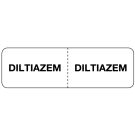 Diltiazem, IV Line Identification Label, 3" x 7/8"