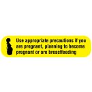 HD Pregnancy Warning, Medication Instruction Label, 1-5/8" x 3/8"