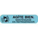 Shake Well, Refrigerate, Spanish Version Medication Instruction Label, 1-5/8" x 3/8"