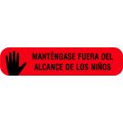 Keep Out Of Reach Of Children, Spanish Version Medication Instruction Label, 1-5/8" x 3/8"