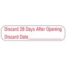 Discard After 28 Days, Medication Instruction Label, 1-5/8" x 3/8"
