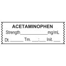 Anesthesia Tape, Acetaminophen mg/mL, Date Time Initial, 1-1/2" x 1/2"