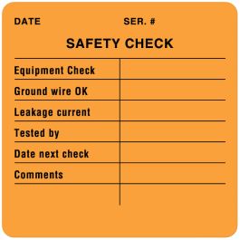 Date Service Check, Electrical Equipment Safety Label, 2-1/2