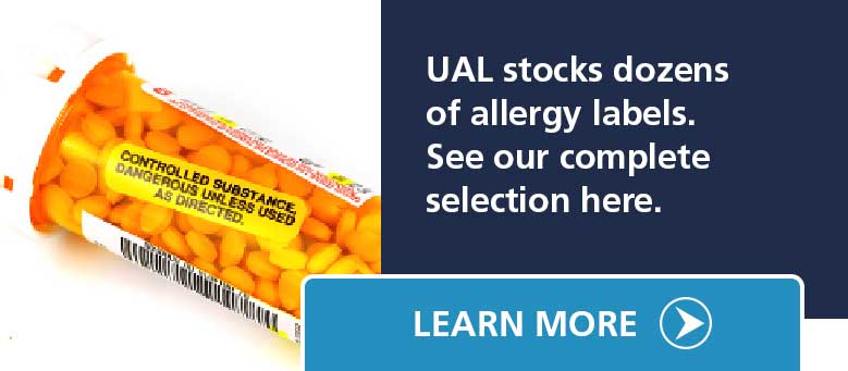 UAL Stocks dozens of Allergy Labels