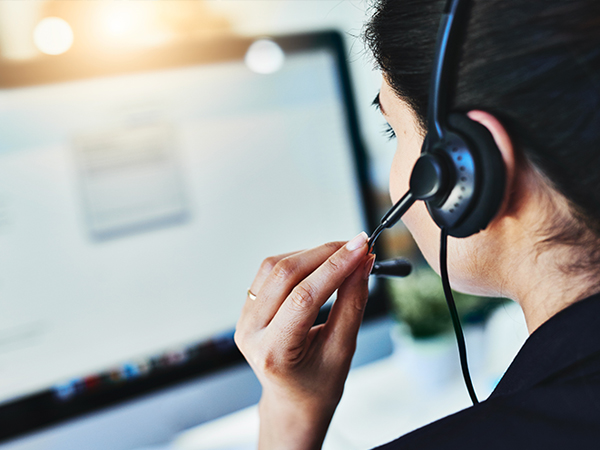 Customer service woman with headset