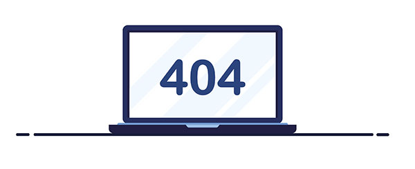 404 message on laptop screen
